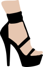 drawing of woman's left shoe (high fashion)